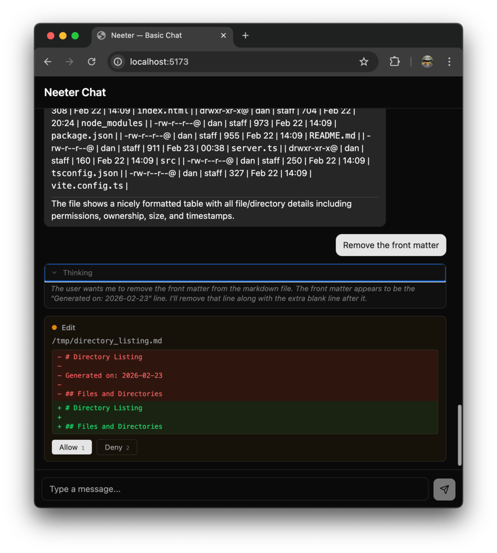 Edit widget showing red/green diff